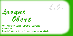 lorant obert business card