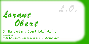 lorant obert business card